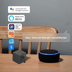 Smart Switch Button Pusher: Wireless App or Timer Control, No Wiring, Smart Bluetooth Fingerbot for Light Switch Doorbell Coffee Maker Fan, Add Gateway Compatible with Alexa, Google Home (Black)