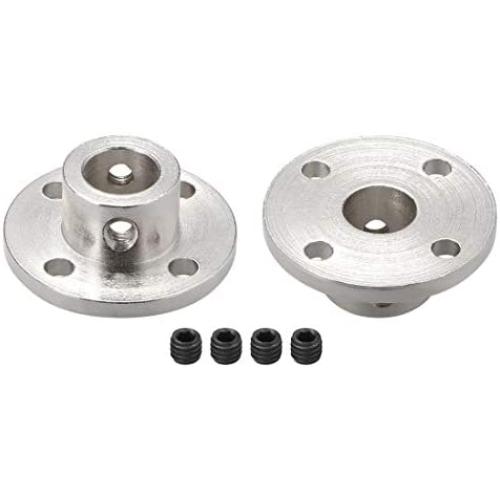 uxcell 10mm Inner Dia H13*D16 Rigid Flange Coupling Motor Guide Shaft Coupler Motor Connector Silver Tone 2 PCS for DIY Parts