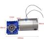 Bemonoc High Torque DC Motor 12V 30RPM Power 60W Turbine Worm Gear Reduce with Gearbox Speed Reducer Ratio 60/1