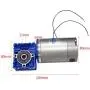Bemonoc High Torque DC Motor 12V 30RPM Power 60W Turbine Worm Gear Reduce with Gearbox Speed Reducer Ratio 60/1