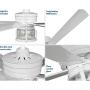 Midvale Collection 5-Blade White 56-Inch AC Motor Coastal Ceiling Fan