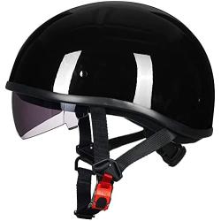 ILM Motorcycle Half Helmet with Sunshield Quick Release Strap Half Face Fit for Cruiser Scooter Harley DOT Approved Model-883V