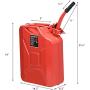 BUSHLY 5 Gallon 20 Liter Jerry Fuel Can, Portable Steel Gasoline Container with Flexible Spout & Vent, Durable Tank for Cars, Trucks, Motorcycle, Cross-country, Travel Green, Red