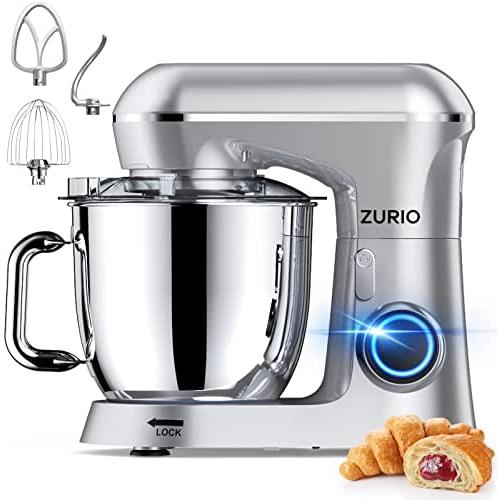 Mixers Kitchen Electric Stand Mixer, [Upgrade Ultra-Low Noise] 10+P Speed Modes Dough Mixer, Pure Copper Motor Cake Mixer with 6 Accessories