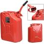 BUSHLY 5 Gallon 20 Liter Jerry Fuel Can, Portable Steel Gasoline Container with Flexible Spout & Vent, Durable Tank for Cars, Trucks, Motorcycle, Cross-country, Travel Green, Red