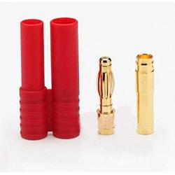 Vehicles-OCS 2Pair 4.0mm Banana Plug with Sheathed Gold Plated Connector for RC ESC Motor Plug for RC Model Aircraft Cars Boats Vehicles-OCS