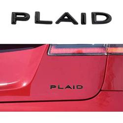 YHCDSEA Model 3 Y Automotive 3D Plaid Badge Sticker Mark Car Emblem Plaid Badge Decor Compatible for Tesla Model 3 Y X S (Glossy Black)