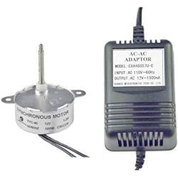 CHANCS TYC-40 12V AC 5RPM Shaft 35mm Synchronous Motor With AC Wall Power Adapter - Input 110V Output AC 12V For Christmas Decoration