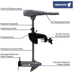 Newport Vessels Electric Kayak Trolling Motor with Kayak Mount Set