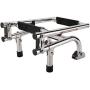 Artilife Boat Foldable Stainless Steel 3 Step Ladder Marine Pontoon Ladder Polished 2 + 1 Step with Rubber Grip & Mounting Screws