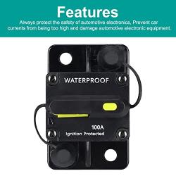 100 Amp Circuit Breaker,with Manual Reset,12V-48V DC, for Car Marine Trolling Motors Boat ATV Manual Power Protect and Automotive Marine Boat Audio System Protection
