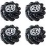 Professional 60mm Mecanum Wheel Car Chassis MC100 for Arduino / Raspberry pi / Micobit, Remote Control 4WD Metal Smart Robot Car Chassis Kit Omnidirectional Wheel with DC TT Motor DIY Toy AI RoS STEAM