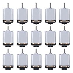 DaFuRui Mini DC Motor，15pcs DC 1V-6V 18000RPM DC Small Electric Motor kit for Arduino Hobby Projects DIY Cars Toys