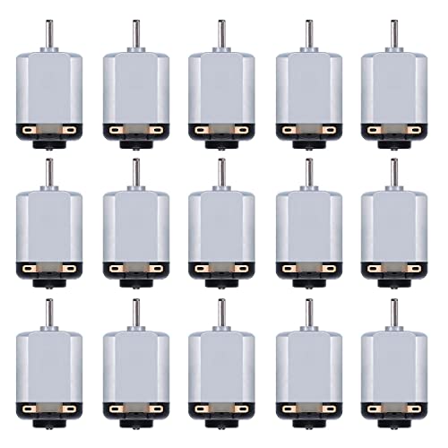 DaFuRui Mini DC Motor，15pcs DC 1V-6V 18000RPM DC Small Electric Motor kit for Arduino Hobby Projects DIY Cars Toys