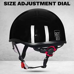 ILM Motorcycle Half Helmet with Sunshield Quick Release Strap Half Face Fit for Cruiser Scooter Harley DOT Approved Model-883V