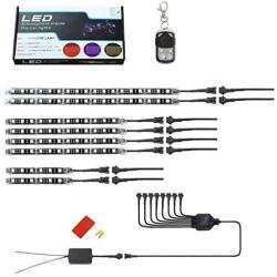 8 Pcs Motorcycle 96 LED Light Kits, Remote Control Multicolor Waterproof Motorcycle LED Strip Lights Multiple Scene Modes RGB LED Lights for Motorcycle