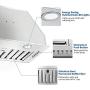 Range Hood Insert 30 Inch, 600 CFM Matel Covered Motor Built-in Stainless Steel Vent Hood, Ducted/Ductless Convertible, Permanent Filters, 3 Speed Exhaust Fan, Push Button Control