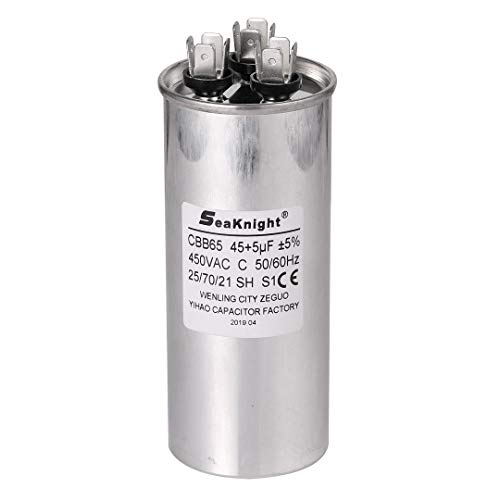 Condensateur de démarrage pour moteur de climatiseur 45-5 mF Rond, Tension Nominale 450V AC, Compatible avec c3455r GE 97F9895, Z97F995, 97F9895BZ3, 27L88 Condensateur de démarrage pour moteur de climatiseur 45-5 mF Rond, Tension Nominale 450V AC, Compatible avec c3455r GE 97F9895, Z97F995, 97F9895BZ3, 27L88