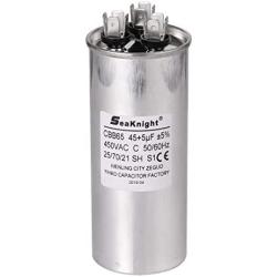 BlueNatHxRPR 45-5 uF MFD CBB65 Capacitor Air Conditioner Capacitor Round Dural Motor Run Capacitor Withstand 450V AC