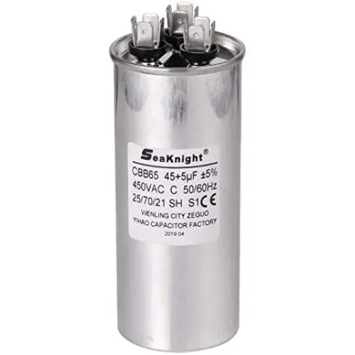 Condensateur CBB65 Rond Dural pour Climatiseur d'Air - 45-5 uF MFD - Résistant 450V AC Condensateur CBB65 Rond Dural pour Climatiseur d'Air - 45-5 uF MFD - Résistant 450V AC