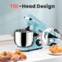 Yoifo 7 Speed Stand Mixer（inclued P Speed）- Peak Power 600W Kitchen Electric Mixer，4.75-QT Tilt-Head Food Mixer with Dough Hook, Whisk, Beater & BPA-Free Dust Cover (Blue)