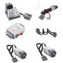 YYUNA Power Functions Motor Kit, 6Pcs Building Blocks Power Kit with 2Medium Motor, 1Battery Box, 15CM Extension Cords, LED Lights, Programming Education Toys Accessories