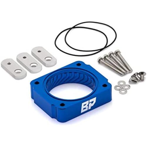 BlackPath - Fits Ford F-150 F-250 Super Duty F-350 Super Duty Throttle Body Spacer Performance (Blue) T6 Billet