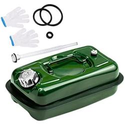 HORV 3L/5L Metal Gas Can for Motorcycle Home Backup Fuel Tank with Spout Emergency Petrol Diesel Drum Automobile Barrel Utility Container Steel Storage Tank Gasoline Equipment Green
