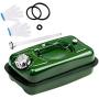 HORV 3L/5L Metal Gas Can for Motorcycle Home Backup Fuel Tank with Spout Emergency Petrol Diesel Drum Automobile Barrel Utility Container Steel Storage Tank Gasoline Equipment Green
