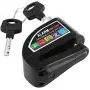 Alarm Disc Brake Lock, Motorcycle Scooter ycle Anti Theft Disc Brake Lock Security Alarming System(Black) Motorbike Alarm Motorbike Alarm