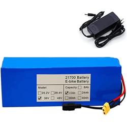 Jieoto 36V Ebike Battery 15Ah Lithium-ion Battery Pack 15000mAh 10S 3P Rechargeable Battery Fit for 500W 350W 350W 200W Motor 540Wh Electric Bike Battery with Charger and BMS