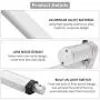 Justech 12V Linear Actuator 400mm 16 Inch Linear Motor 1000N Stroke Linear Actuator with Mounting Brackets for Car RV Electric Door Opener Industrial Machinery Clean Vessel Cargo Medical Window-Silver