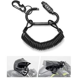 Kemimoto Motorcycle Helmet Lock with High Security Combination PIN, 60in Helmet Lock Cable and Carabiner for Motorcycle Helmet, Bike Helmet, Jacket and Bag