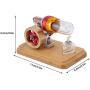 Hot Air Stirling Engine, Education Toy Electricity Power Generator Solid Metal Construction Engine Model Free Piston Physics Science Experiment Toy for Laboratory