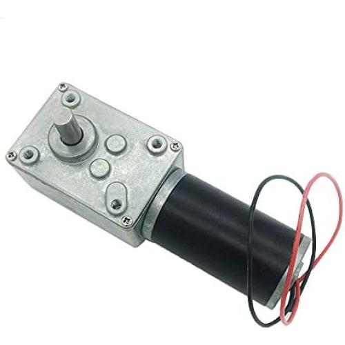 BRINGSMART Self-locking 24V 160rpm DC Worm Gear Motor 10kg.cm Reversed Mini Turbine Geared Motor for DIY Robot Curtain Machine Rotating Table Door Lock (24V 160rpm)
