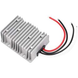 SALUTUYA DC Voltage Regulator, Waterproof Voltage Reducer Converter 18‑36V to 24V, Aluminum Alloy Silicone DC Power Converter for Motor Car