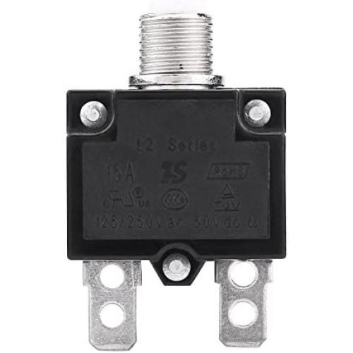 Thermal Overload Protector, AC 125/250V Push Reset Button Circuit Breaker Protector(15A)