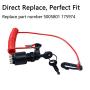 175974 Ignition Switch Key with Safety Lanyard Kit Compatible with OMC Johnson Evinrude Boat 40-200HP Ignition Kill Stop Switch with Key Lanyard Assembly Replace 5005801