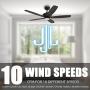 Smart Ceiling Fan With Lights, Voice Control Indoor & Outdoor Ceiling Fan With 10 Speeds And Dimmable Lights, 52 Inch DC Ceiling Fan Compatible With Alexa, Siri & Google, Farmhouse Ceiling Fan Style
