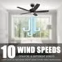 Smart Ceiling Fan With Lights, Voice Control Indoor & Outdoor Ceiling Fan With 10 Speeds And Dimmable Lights, 52 Inch DC Ceiling Fan Compatible With Alexa, Siri & Google, Farmhouse Ceiling Fan Style