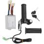 Akozon Brushed Speed Controller Kit Brush Speed Motor Controller 48V 800W with Lock Throttle Grip for Electric Bike Motor Scooter