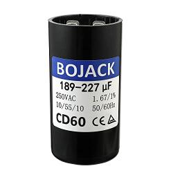 BOJACK 189-227 uf/MFD 250 VAC ±20% 50/60 Hz CD60 Round Motor Well Pump Start Capacitor