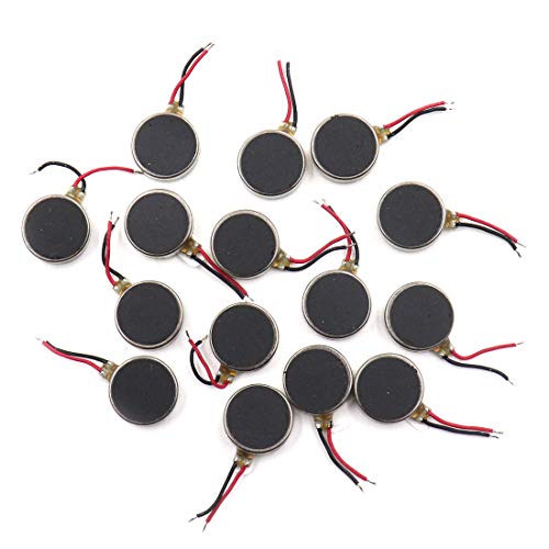 Mecion 10mm x 2.5mm Mini Flat Coin Viberation Motor 3V 12000RPM DC Motor with Leads 15 pcs