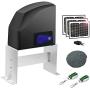 TOPENS DKC500S Solar Sliding Gate Opener Chain Drive Automatic Gate Motor for Heavy Driveway Slide Gates Up to 1300 Pounds, Electric Gate Operator Battery Powered with Solar Panel Remote Control Kit