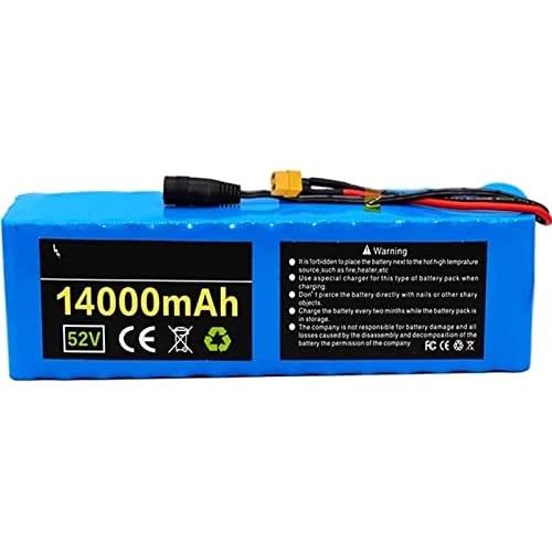 Wnicek 52V E-Bike Battery 14S 4P 10Ah 12Ah 14Ah 18650 Lithium-ion Battery Pack with BMS + Charger Waterproof Rechargeable Battery Fit for 200W 250W 350W 500W 750W Motor