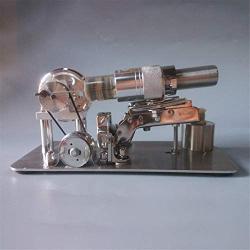 Teerwere Stirling Engine Motor DIY Metal Single Cylinder Stirling Engine Model Power Generator Micro External Combustion Engine Stem Model (Color : Silver, Size : One Size)