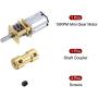 MECCANIXITY DC6V 10RPM Micro Gear Box Speed Reduction Motor, 3mm to 3.17mm L20xD9 Copper Shaft Coupling with Screws