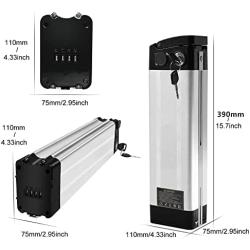 CYGG Silver Fish Ebike Battery 36V/48V 15Ah/20Ah Electric Bike Lithium Li-ion Battery with Charger Electric Bicycle Battery for 250W 350W 500W 750W 1000W Motor