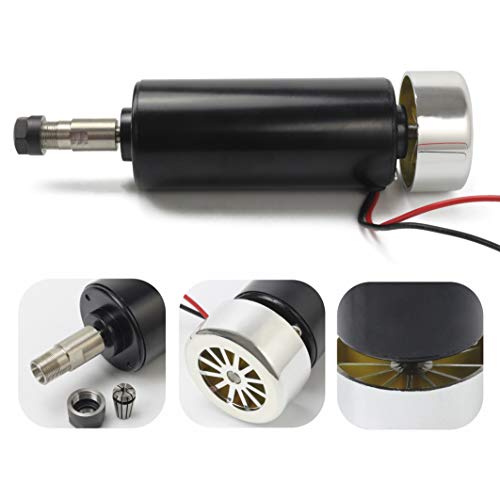 RATTMMOTOR ER11 Spindle Motor 500W Air Cooled Spindle Motor 52mm 48VDC 12000RPM 600mN.m + ER11 Chuck 3.175mm Collet for DIY NC Router Engraver Milling Machine