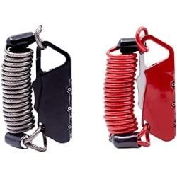 Motorcycle Helmet Lock 2 Pack,Combination Lock with Cable,Suitable for Motorcycles, Bicycles and Scooters.Small Size ,Portable and Practical.Black and red